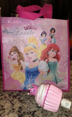 Disney Pricesses Tote Bag & Princess Cupcake Night Light