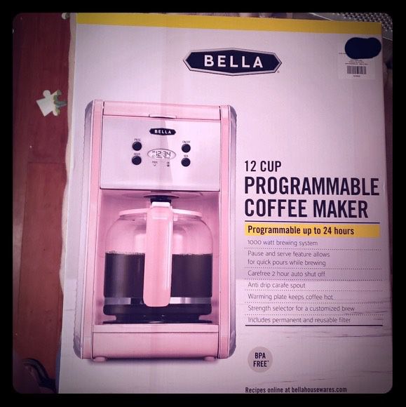 Bella Coffee Maker (12 Cup, Retro Pink) - Used