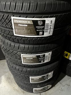 4 NEW 27540R20 Pegusas All Season tires and ALIGNMENT for $560 installed and balance.  275 40 20 275 40 R 20 27540R20 275/40/20 275/40/R20   AIl NEW t