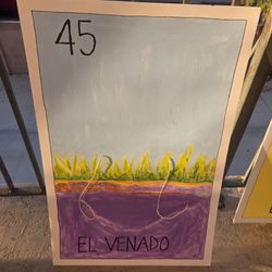 Hand-Painted "EI Venado" Loteria Card Perfect Halloween Costume / Decor!