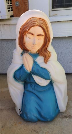 Blow Mold Nativity Set with Santa Figure