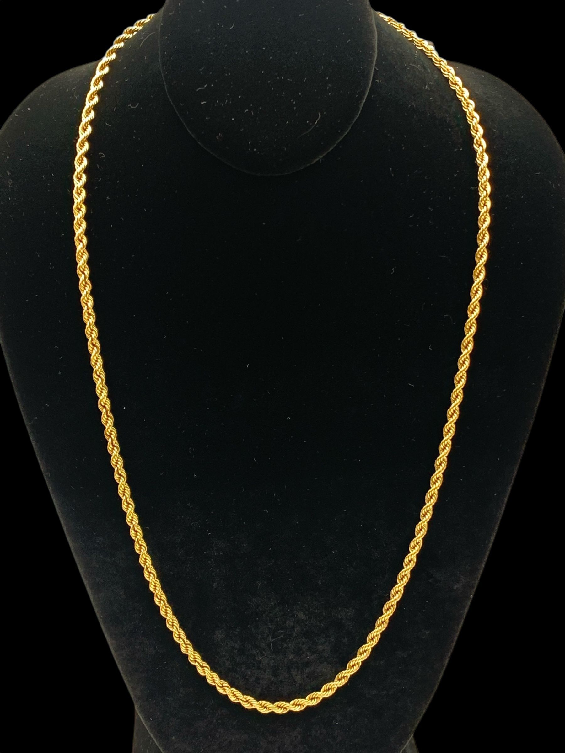 24" 3.5mm Gold Rope Chain #31820