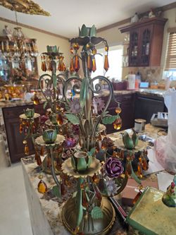 Antique Italian tole candelabras