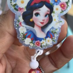 Snow White Mickey Id Badge Clip