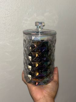decorative glass jar with lid