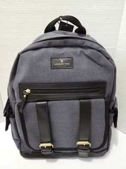London Fog Collection Canvas Backpack Gray Unisex Adult - NEW WITH TAGS