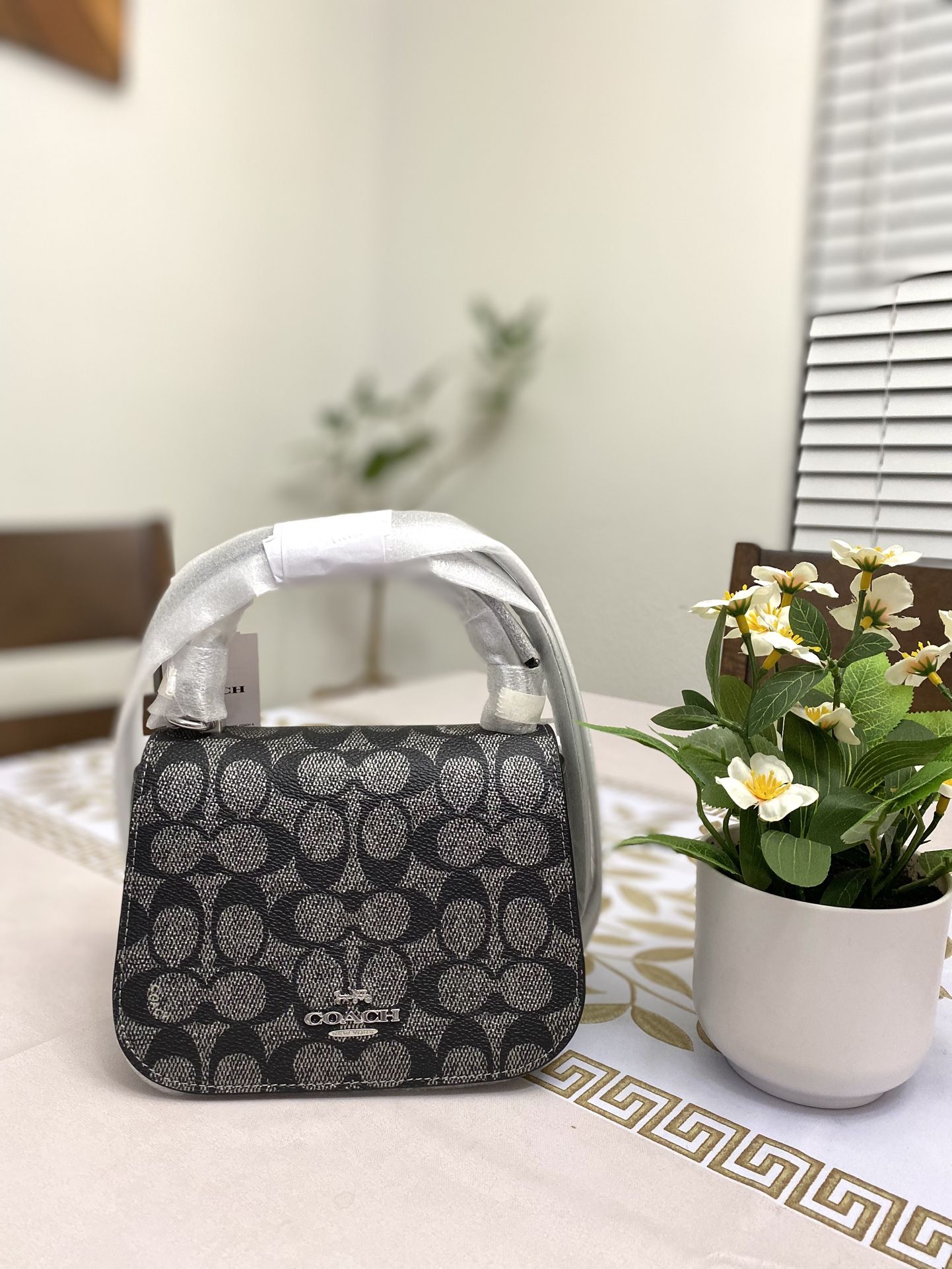 Coach Lysa Top Handle Bag In Signature Canvas