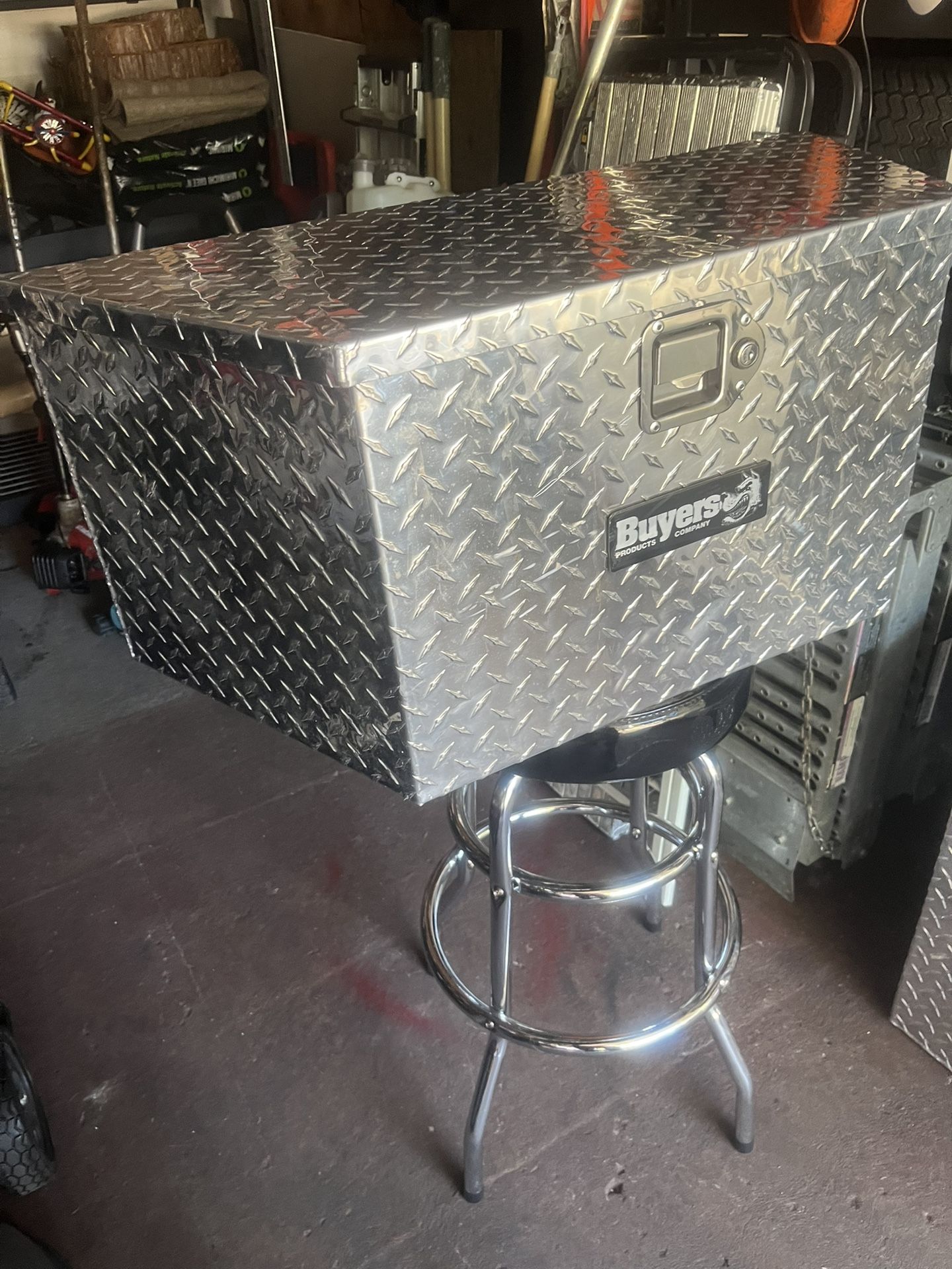 Brand New Buyers Products 1701380 Diamond Tread Aluminum Trailer Tongue Tool Box, 14.8 x 14.4 x 35.2 Inch, Made In USA, Corrosion-Resistant, Lockable,