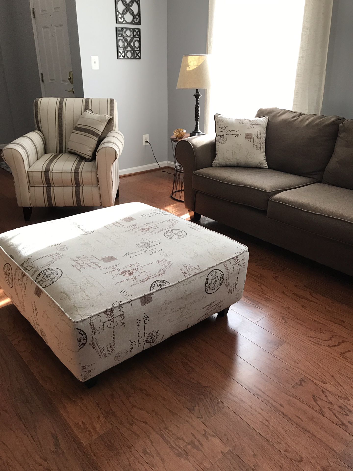 Living room set-loveseat, ottoman and side chair