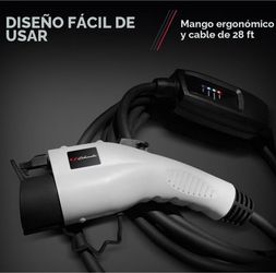 Schumacher Electric SC1455 - Portable charger for electric vehicles level 2, up to 16 A, works with 120V or 240V power outlets, 28ft charging cable, c