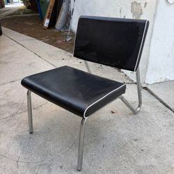 Vintage Black Leather MCM Chair 