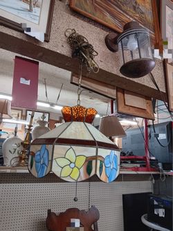 Vintage Tiffany style hanging pendant lamp