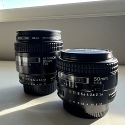 Nikon Nikkor AF 50, 85mm lenses