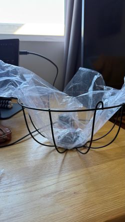 Hanging metal basket for plants - unused