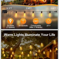 St38 LED String Lights 150 Ft 58+2bulbs 