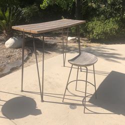 Used Outdoor Bar Top And Stool.