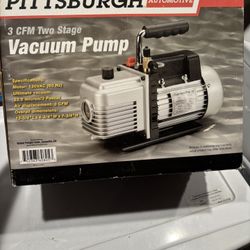  New 3 Cfm 2 Stage Vacuum Pump And A/C Gauge Set