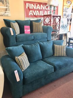 🚚FREE LOCAL DELIVERY!🚛 Brand New Ocean Blue Sofa Loveseat! $50 Down Gets It Home Today!