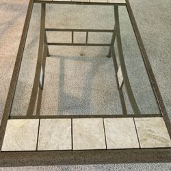 Beautiful Metal And Glass Coffee Table And 2 End Tables