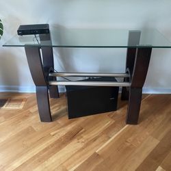 Glass console table