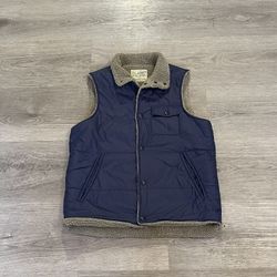 Vintage 90s navy blue fur lining men's vest