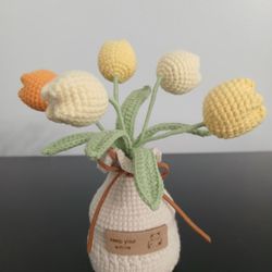 Handmade Crochet Tulip In Pot