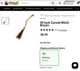 Witch Broom from Spirit Halloween - Brand New in Box