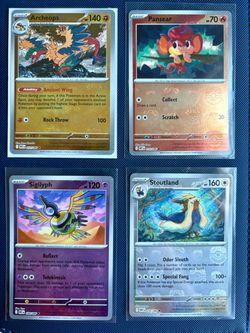 Set of 4 - White Flare Masterball Pokemon Cards