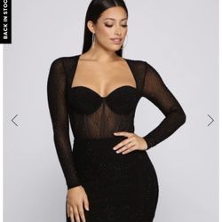 Black Rhinestone Dress