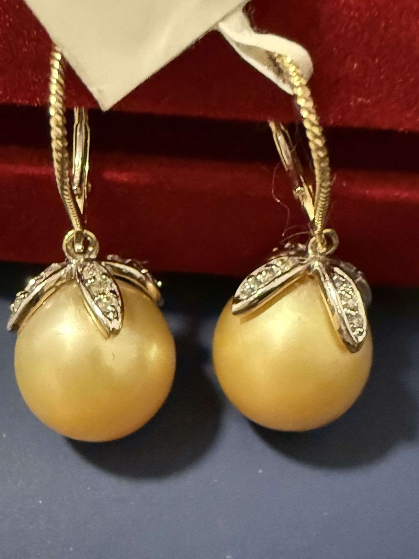 South Sea Pearl Earrings (12mm) 14k Gold