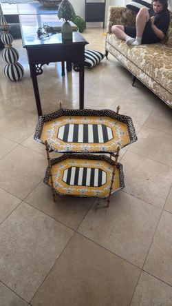 Mackenzie Childs Queen Bee Serving Tray Table