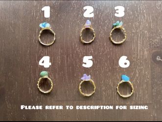 Handmade Gemstone Gold Wire Wrapped Rings! Multiple Sizes Original Handmade
