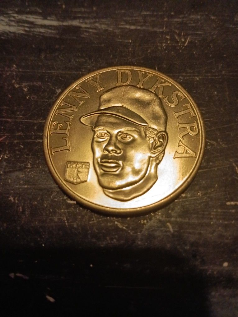 Vintage Lenny Dyksyra Baseball Sport Stars Collector Brass Coins PHILADELPHIA PHILLIES FOR SALE