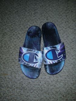 Champion Slides Tie-Dye Blue Purple - Mens Sz 9