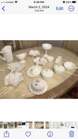 Vintage Milk, glass, serving dishes