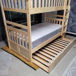 Twin Over Twin Bunk Bed With Trundle 