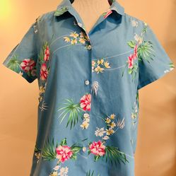 By Ti’a original Hawaiian Floral Shirt, Medium