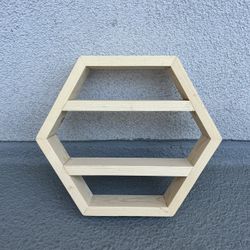 Hexagon Wood Shelves