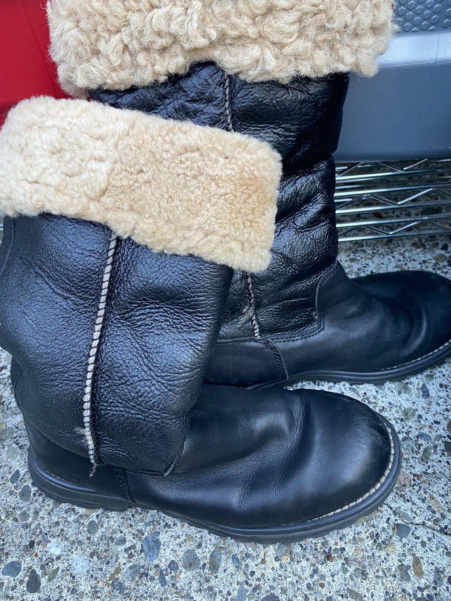 Ugg Boots Size 8, Leather Not Suede