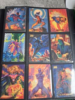 Vintage holographic MARVEL cards