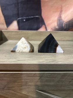 Agate Stone Pyramid Set of 2