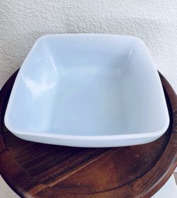 Fire King Mid Century Modern Delphite Square Serving Bowl Milk Glass