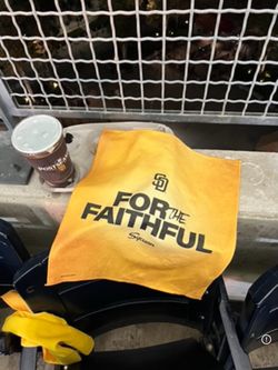 Get it For Playoff RUN! LAST ONE! NEW! 2024 San Diego Padres Postseason Giveaway Rally Towel “For The Faithful” From Game 1 Wild Card Vs Atlanta Brave