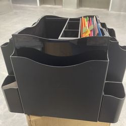 Staples Brand Black All In One Office Organizer 
