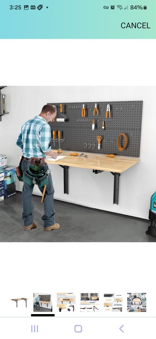Wall Mounted Foldable Work Bench