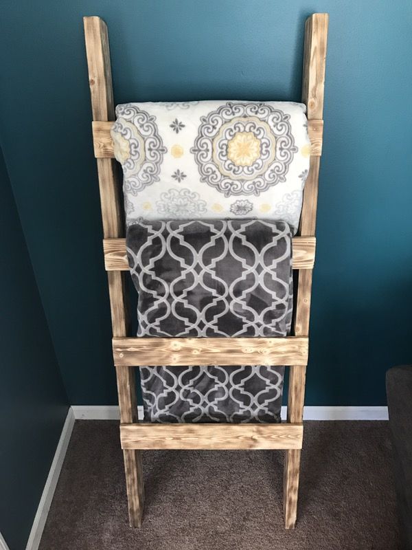 Handmade Rustic Blanket Ladder