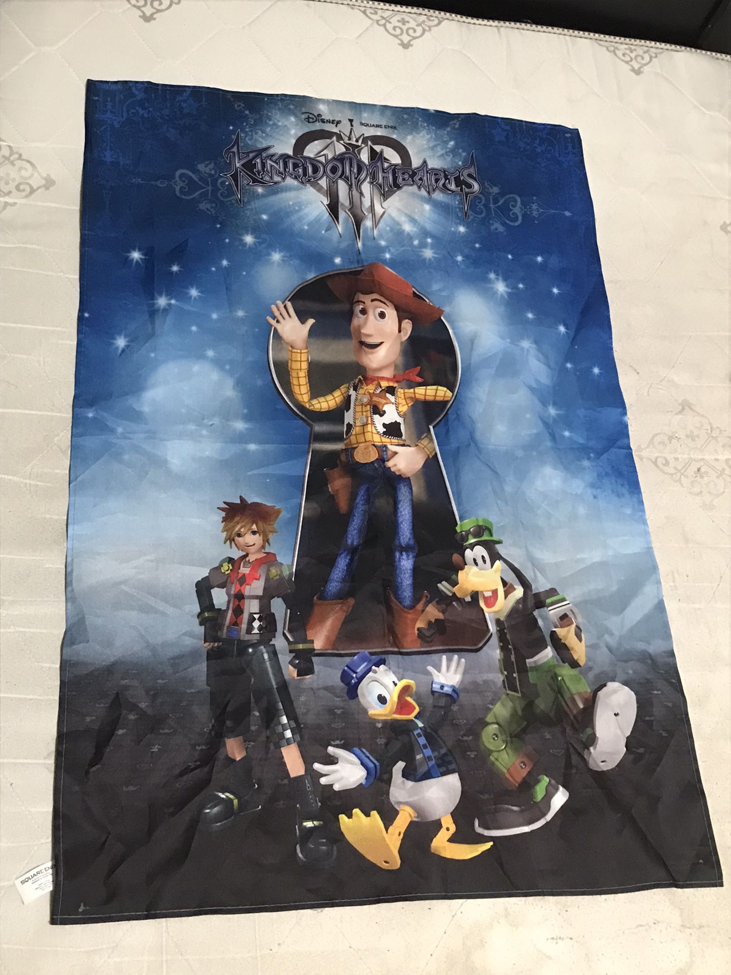 Rare Kingdom Hearts 1 2 3 Woody Toy Story  Disney Pixar Anime Cloth Poster Sora Donald Goofy Mickey Mouse Keyblade