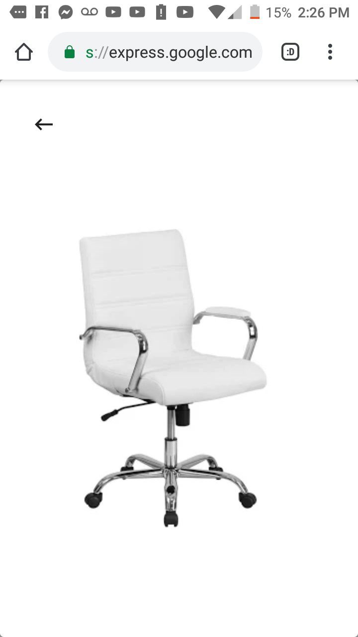 White chair adjustable height