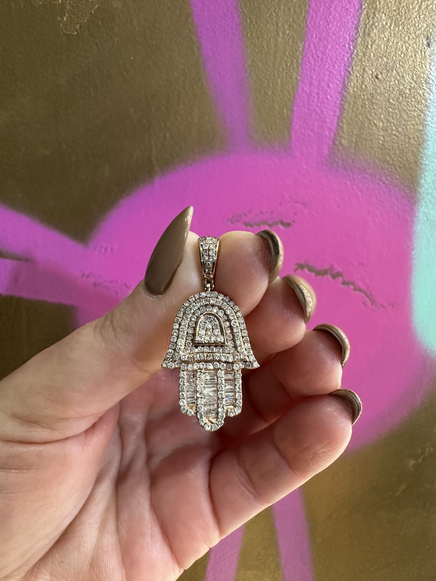 10k DIAMOND HAMSA CHARM