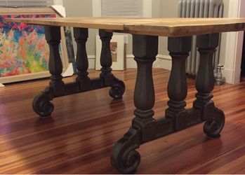 Vintage Metal Table Pedestal Table Bases Pair